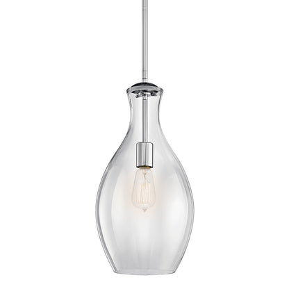 Everly 17.75" Pendant Clear Glass Chrome on a white background