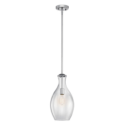 Everly 17.75" Pendant Clear Glass Chrome on a white background