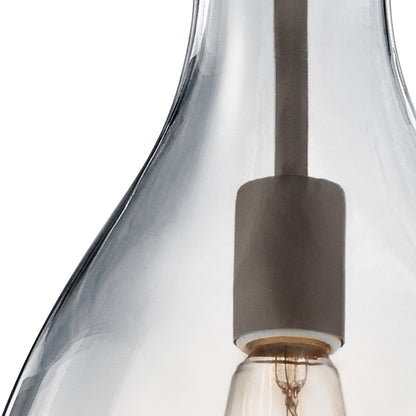 Everly 17.75" Pendant Clear Glass Bronze on a white background