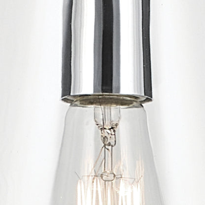 Close up view of the Everly 15.25" 1-Light Cone Pendant with Clear Glass in Chrome on a white background