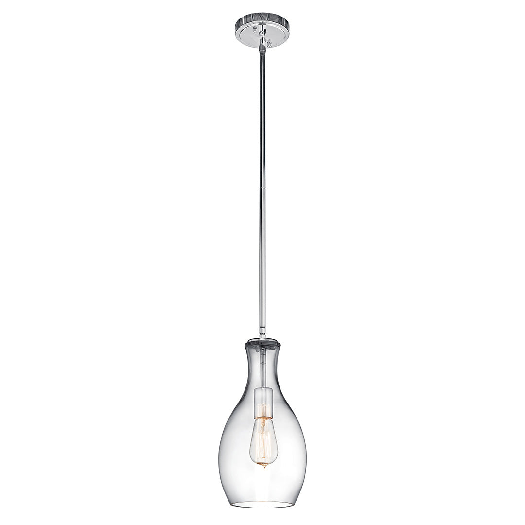 Everly 13.75" Pendant Clear Glass Chrome on a white background