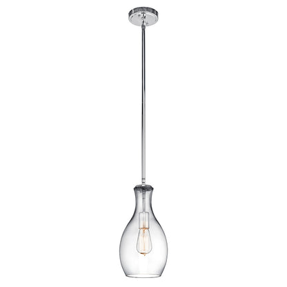 Everly 13.75" Pendant Clear Glass Chrome on a white background