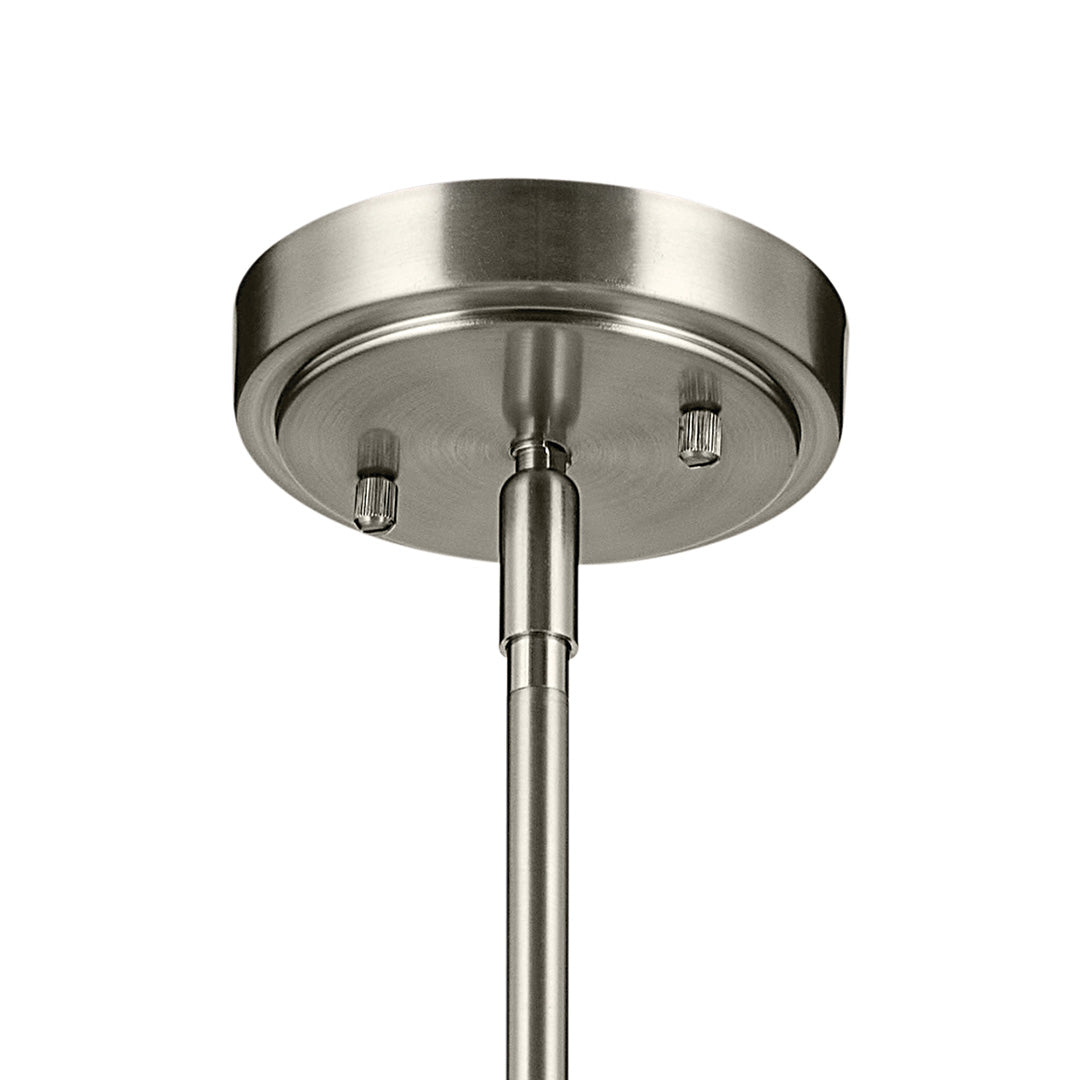 Canopy for the Everly 13.75" 1-Light Bell Pendant with Clear Seeded Glass in Brushed Nickel on a white background