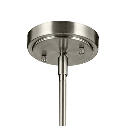 Canopy for the Everly 13.75" 1-Light Bell Pendant with Clear Seeded Glass in Brushed Nickel on a white background