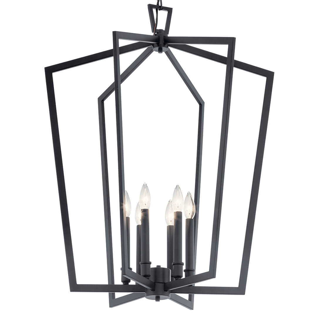 Abbotswell™ 6 Light Chandelier Black on a white background