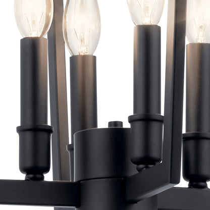 Day time Kitchen with Abbotswell™ 19" 4 Light Pendant Black up close 