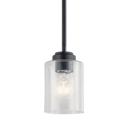 The Winslow™ 1 Light Mini Pendant Black on a white background