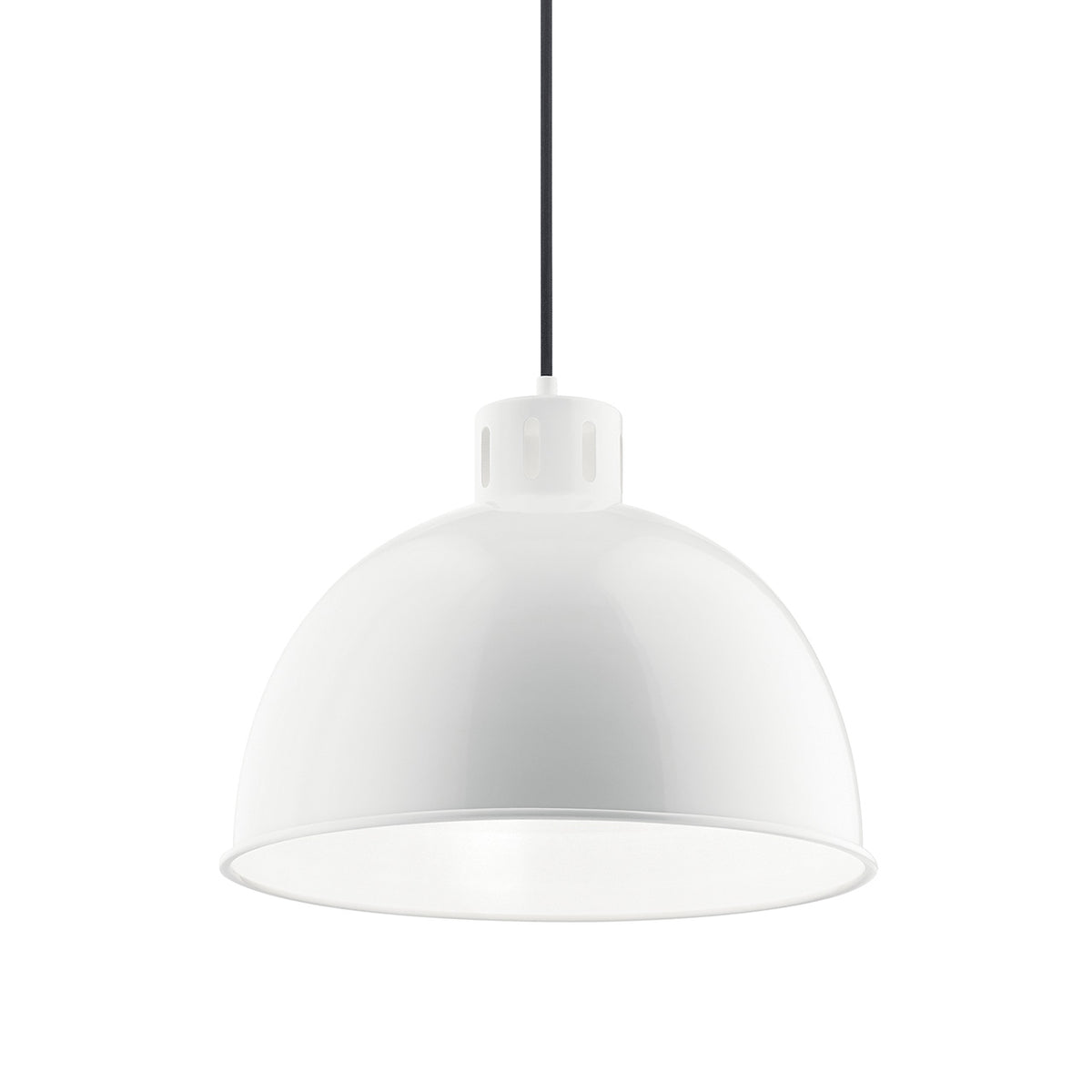 Zailey™ 15.75" 1 Light Pendant in White without the canopy on a white background