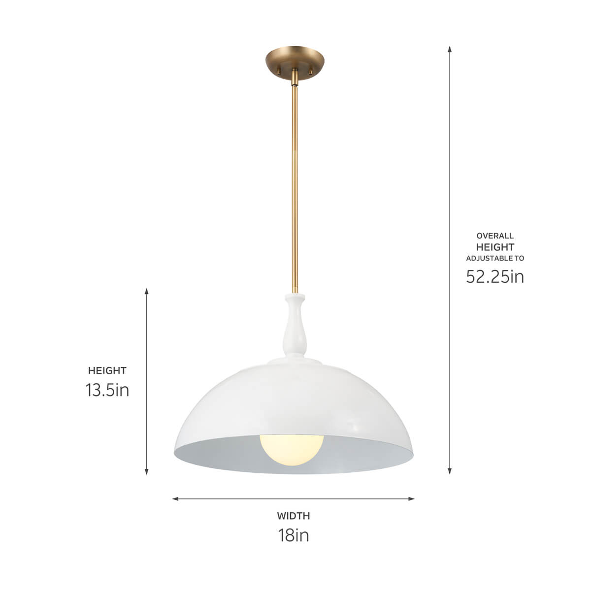 KICHLER Fira 52477 18" 1 Light Pendant