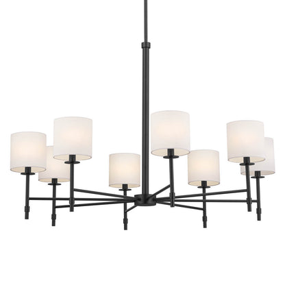 Ali 38.5" 8 Light Chandelier Black on a white background
