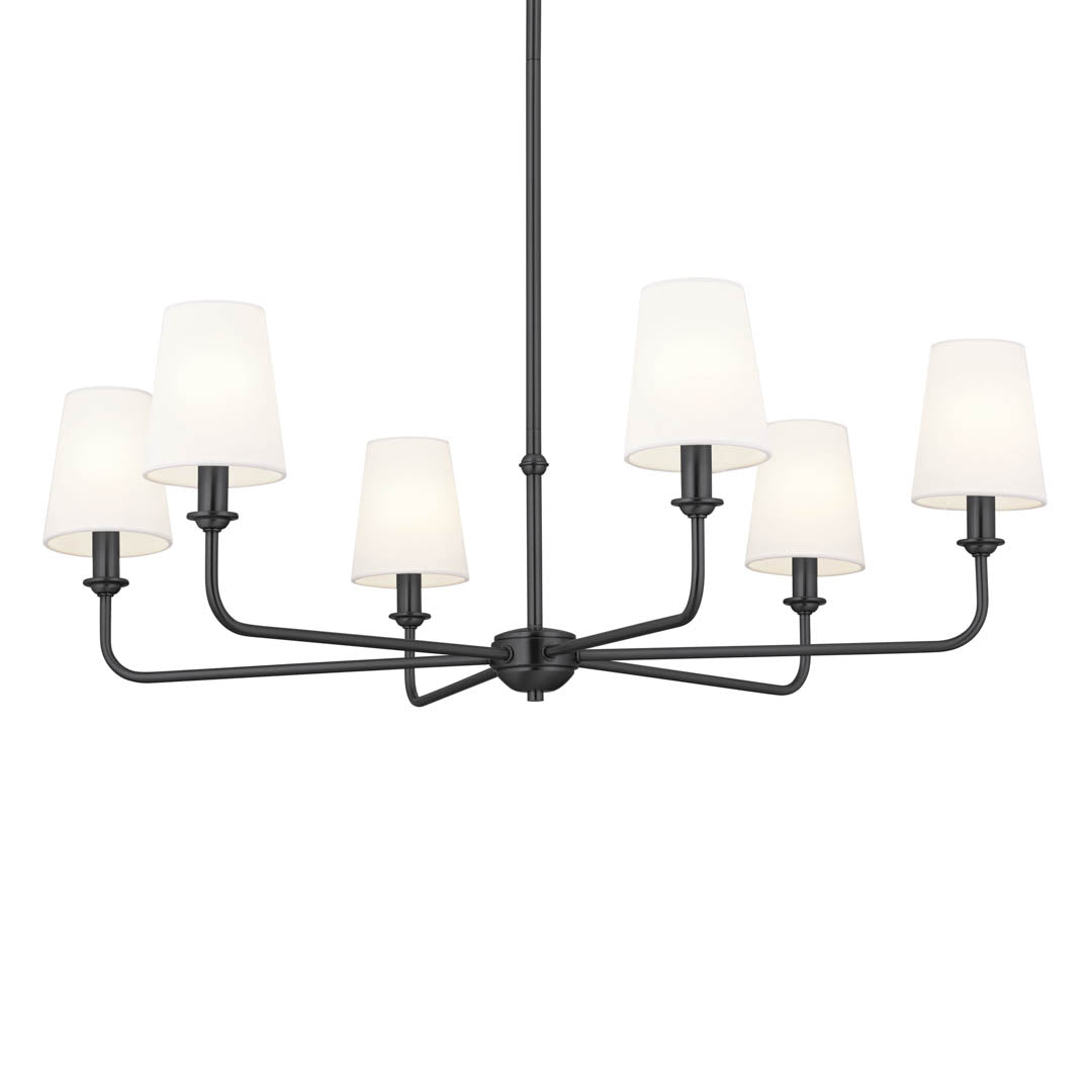 Pallas 32.25" 6 Light Chandelier Black on a white background