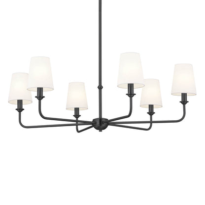Pallas 32.25" 6 Light Chandelier Black on a white background