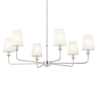 Pallas 32.25" 6 Light Chandelier Polished Nickel on a white background