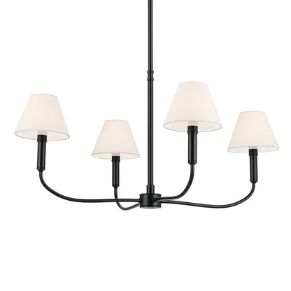 The Eadie 30.75 Inch 4 Light Chandelier in Black on a white backround
