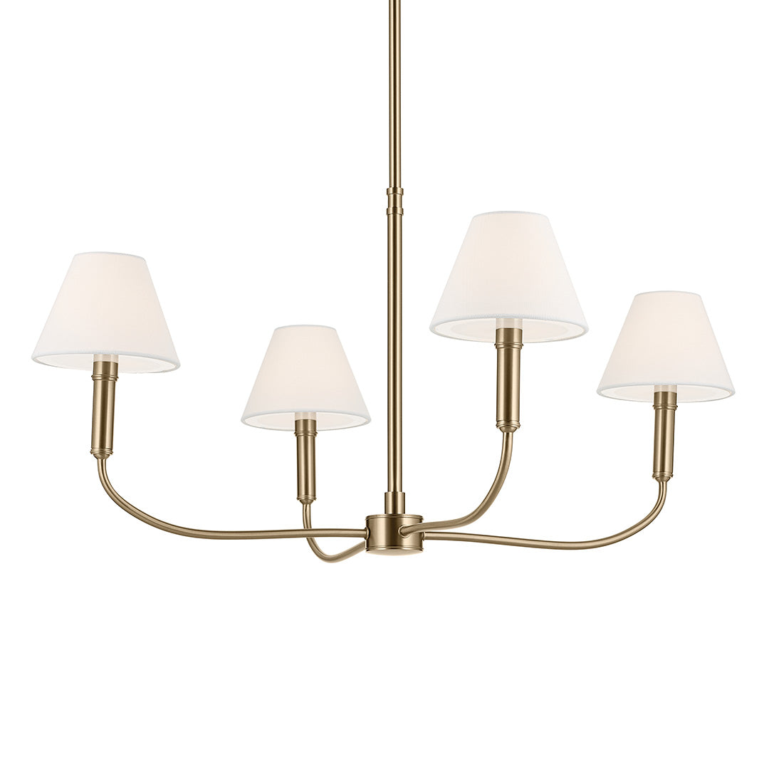 The Eadie 30.75 Inch 4 Light Chandelier in Champagne Bronze on a white backround