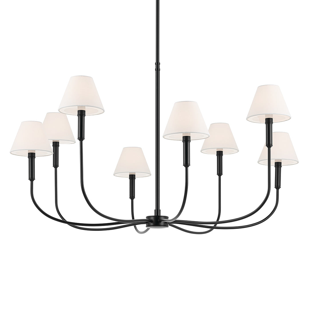The Eadie 41.25 Inch 8 Light Chandelier in Black on a white backround