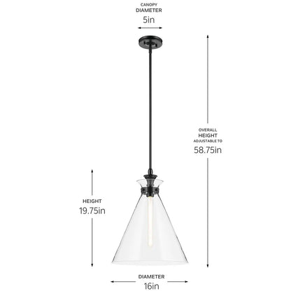 Kichler Laria 52775 1 Bulb 16 Inch Cone Pendant Light