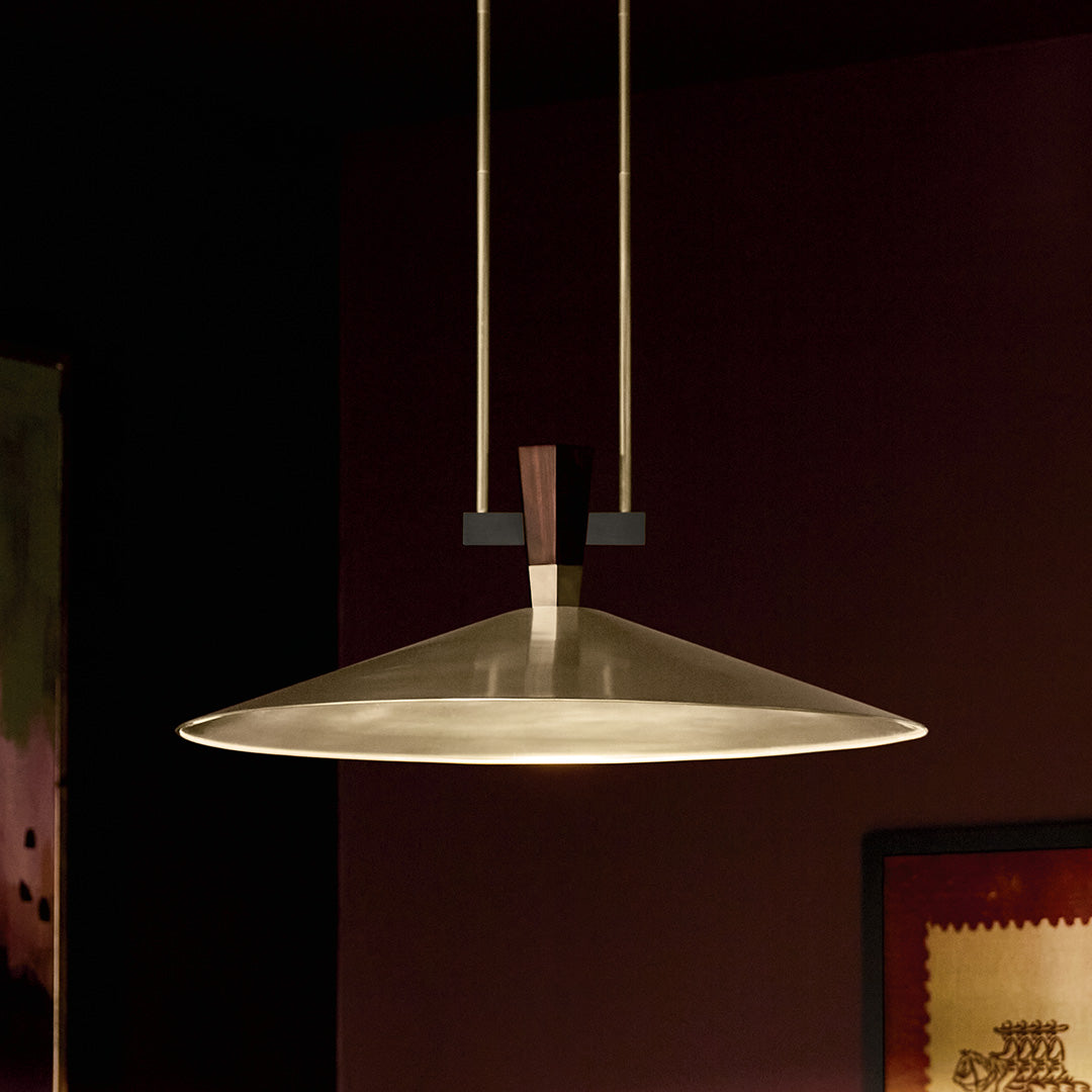 Bar in the day time featuring the Tenon 28"  LED Pendant in Champagne Bronze