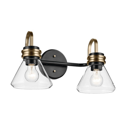 KICHLER Farum 55154 2 Light Vanity Light with Frosted/Clear Glass