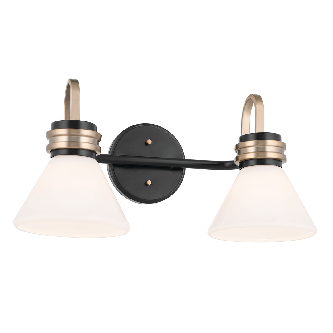 KICHLER Farum 55154 2 Light Vanity Light with Frosted/Clear Glass