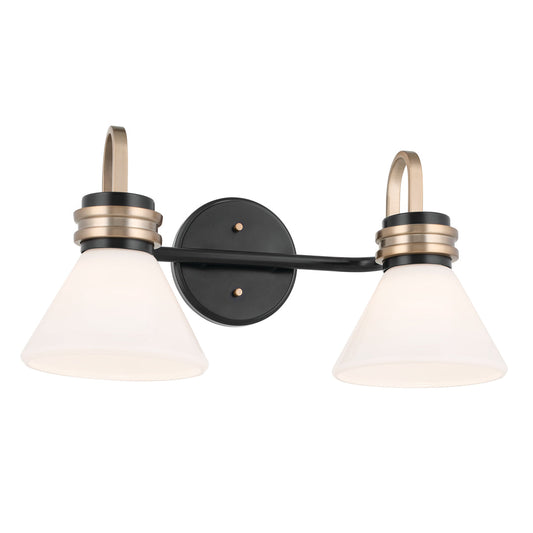 KICHLER Farum 55154 2 Light Vanity Light with Frosted/Clear Glass