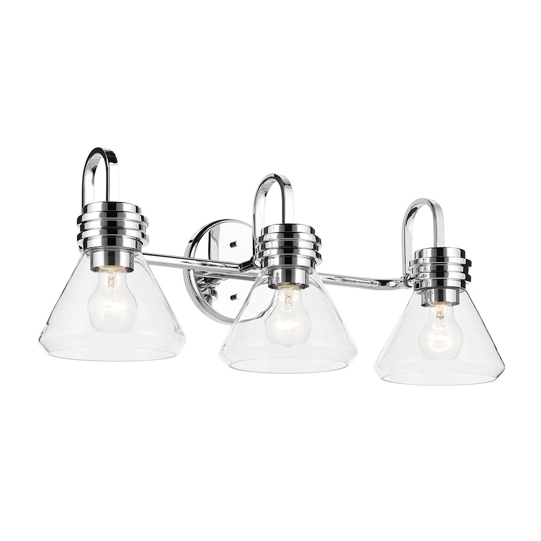 KICHLER Farum 55155 3 Light Vanity Light with Frosted/Clear Glass