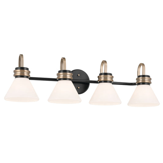 KICHLER Farum 55156 4 Light Vanity Light with Frosted/Clear Glass