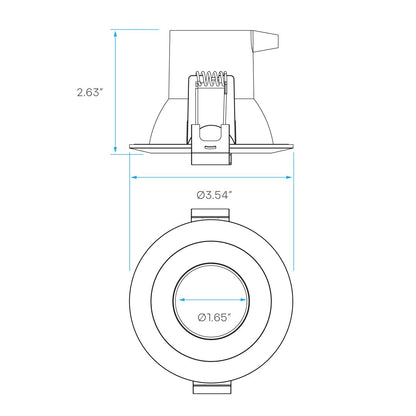 Luxrite LR23364 3" 8W Regressed Round Canless Spotlight Selectable CCT
