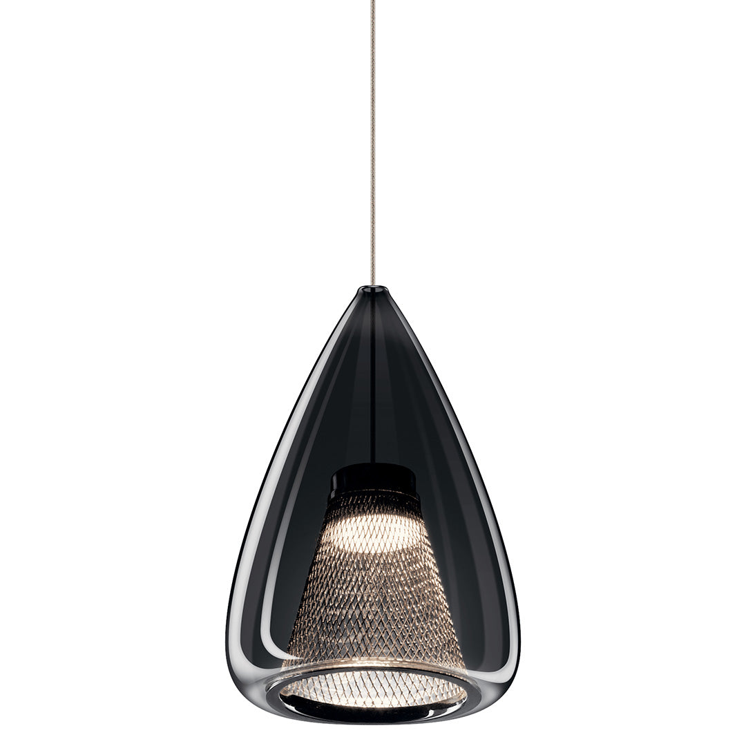 Zin™ 1 Light Teardrop Mini Pendant Chrome on a white background