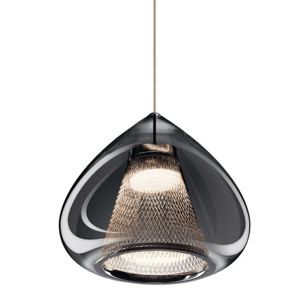 Zin™ 1 Light Wide Mini Pendant in Chrome on a white background