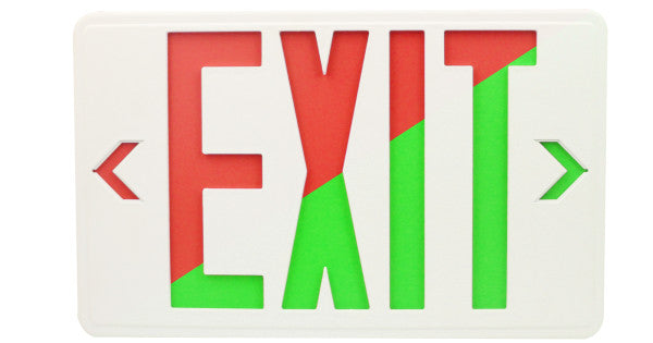 GreenBeam EXITON 6" LED Exit Sign, Dual Color Red/Green