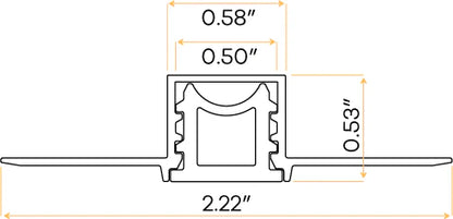 Goodlite G-96227 1/2" 8FT Flexible Trimless Recessed Mount LED Tape Channels