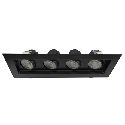 Goodlite G-97129 3.5″ 52W 4 Head Gimbal Spotlight Selectable CCT Black