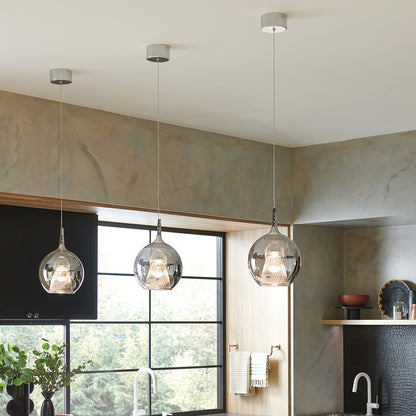 Zin 1 Light Round LED Mini Pendant Chrome in kitchen