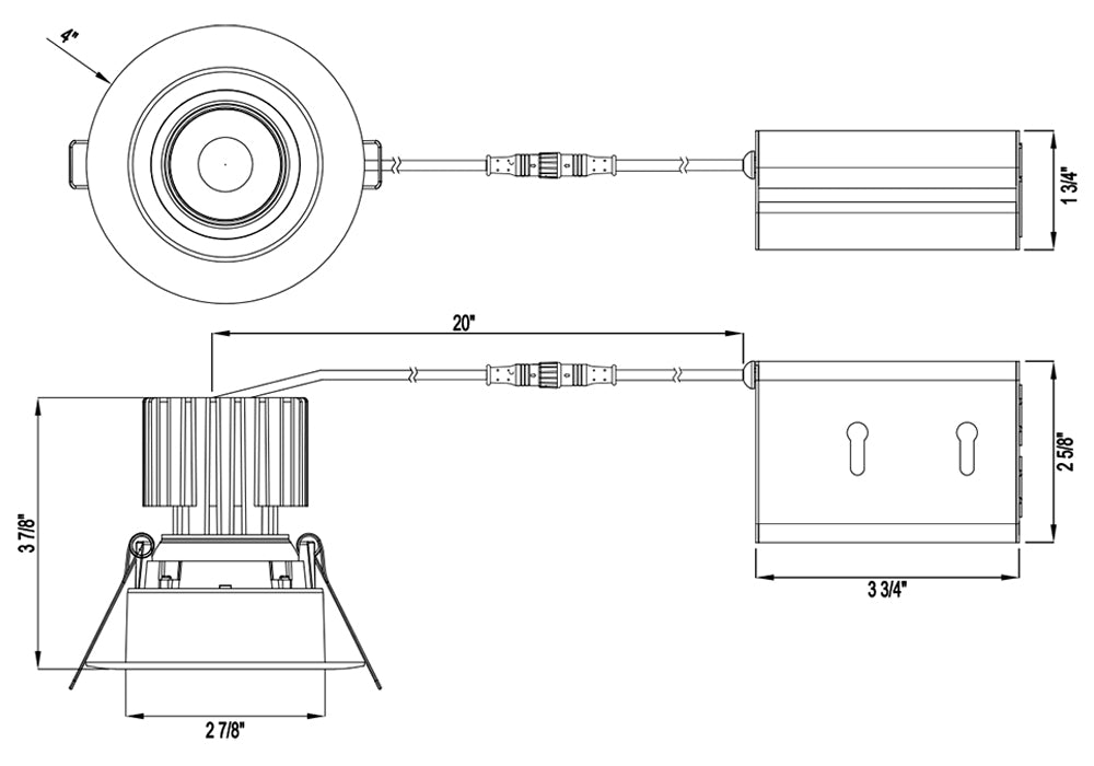 Lotus TANGRA L3F-RRW-WH-RF 3" 15W LED Round Recessed Wide Trim
