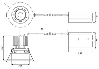 Lotus TANGRA L3F-RRW-WH-RF 3" 15W LED Round Recessed Wide Trim