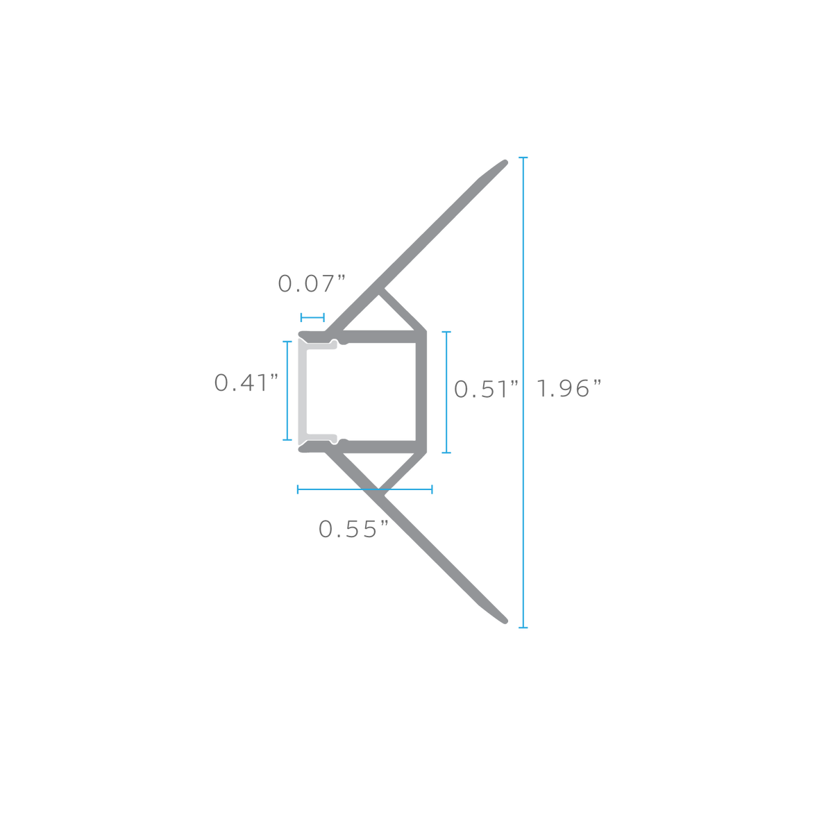 Luxrite LR43130 channel dimensions drawing