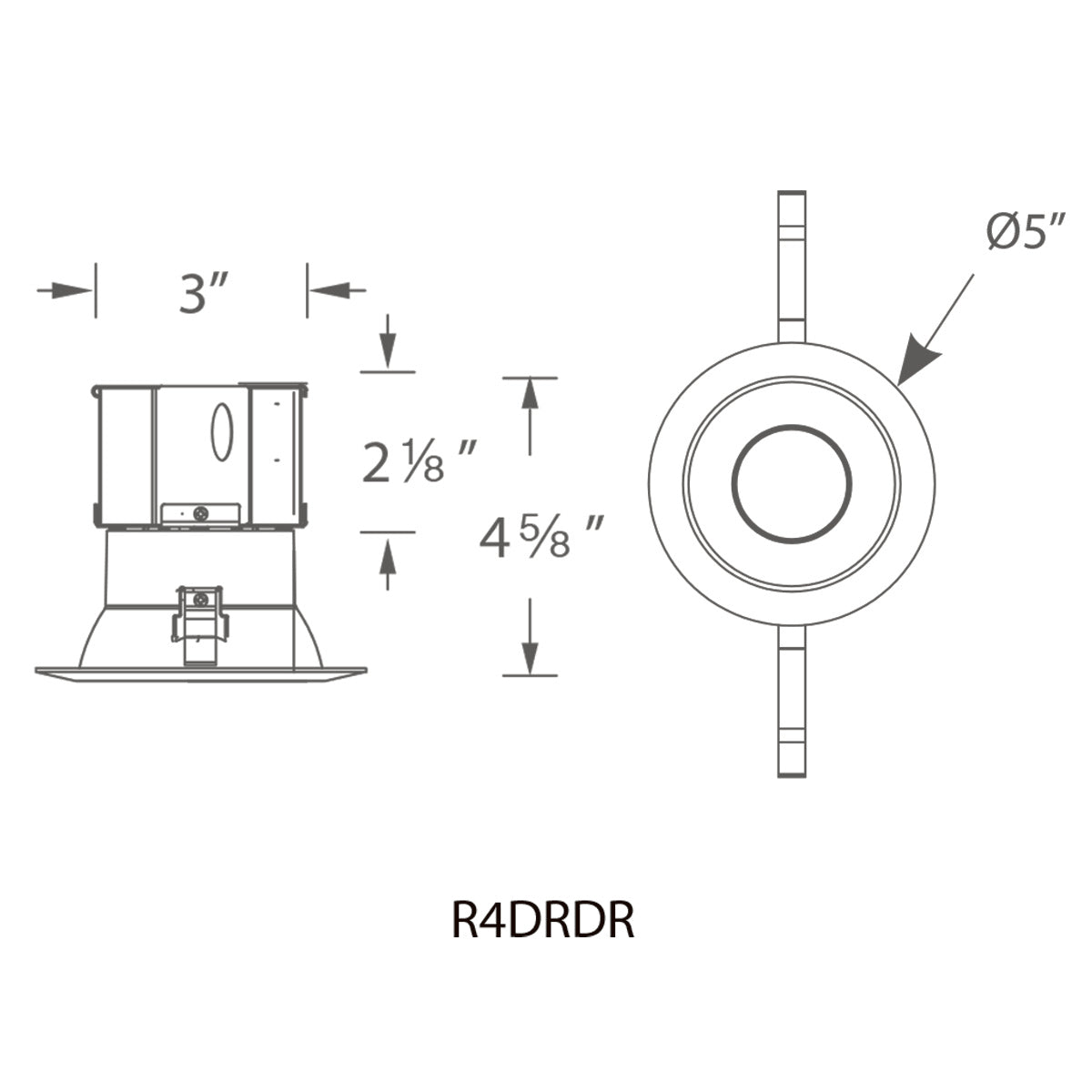 WAC Lighting R4DRDR Pop-In 4in Round Remodel 5CCT Downlight