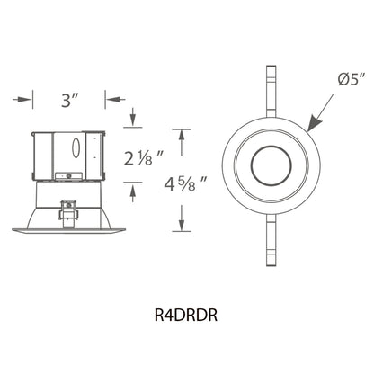 WAC Lighting R4DRDR Pop-In 4in Round Remodel 5CCT Downlight