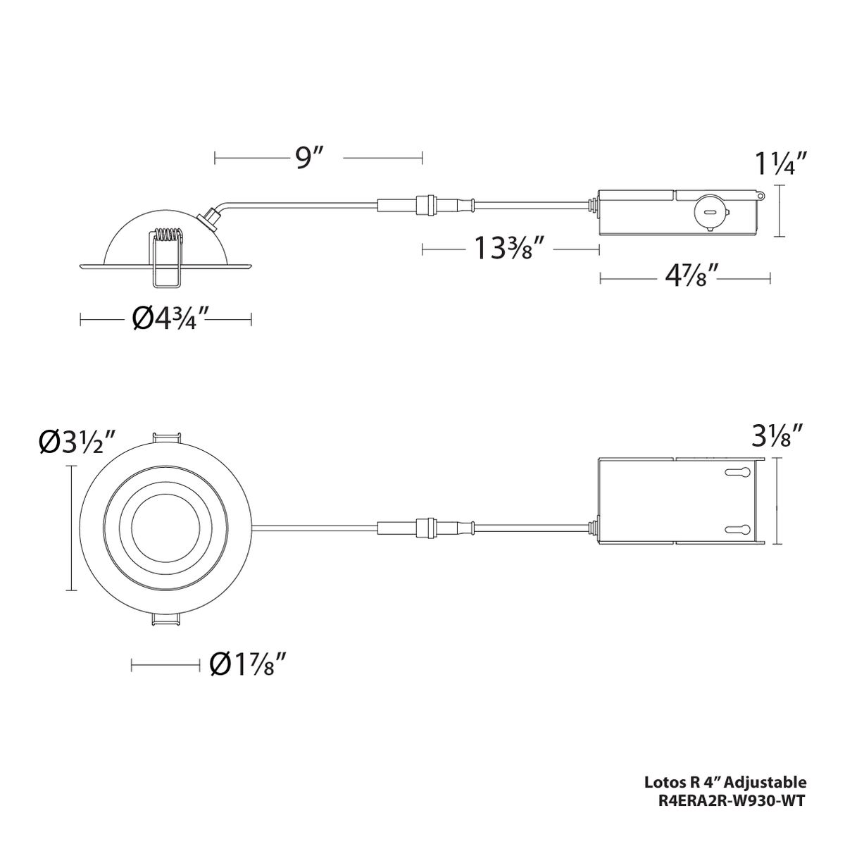 WAC Lighting R4ERA2R Lotos 4in Round 5CCT Adjustable