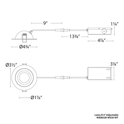 WAC Lighting R4ERA2R Lotos 4in Round 5CCT Adjustable
