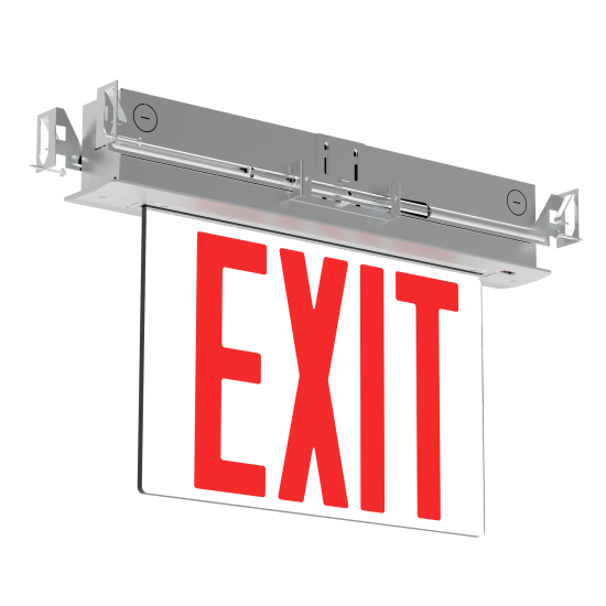 GreenBeam EDGEX 8" NYC Approved Edge-Lit LED Exit Sign, Red, Remote Capable