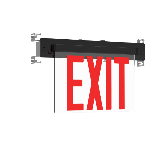 GreenBeam EDGEX 8" NYC Approved Edge-Lit LED Exit Sign, Red, Remote Capable