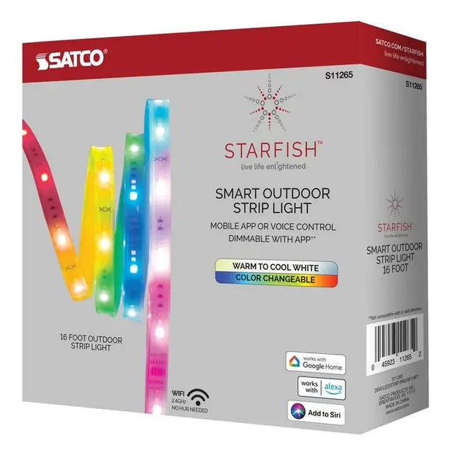 Satco S11265 16FT 25W LED Smart Outdoor Tape Light RGBTW
