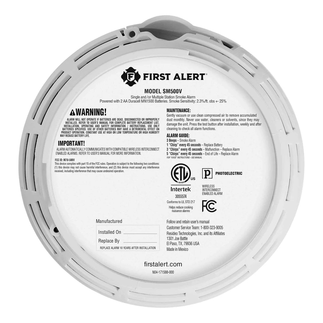 BRK SM500V Interconnect Battery-Operated Smoke Alarm with Voice Alerts