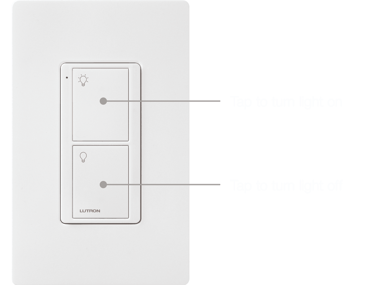 Lutron PJ2-2B-GWH-L01 2-Button Pico Smart Remote, White