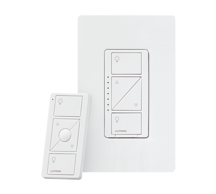 Lutron P-PKG1W-WH Caseta Smart Dimmer Switch Kit with Pico Remote and Wall Plate
