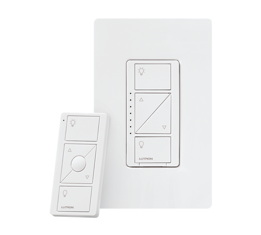 Lutron P-PKG1W-WH Caseta Smart Dimmer Switch Kit with Pico Remote and Wall Plate