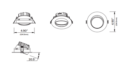 AML - DIP4 - 5CCT - WHAmerican Lighting DIP4 360° Gimbal 4inch Downlight Selectable CCT