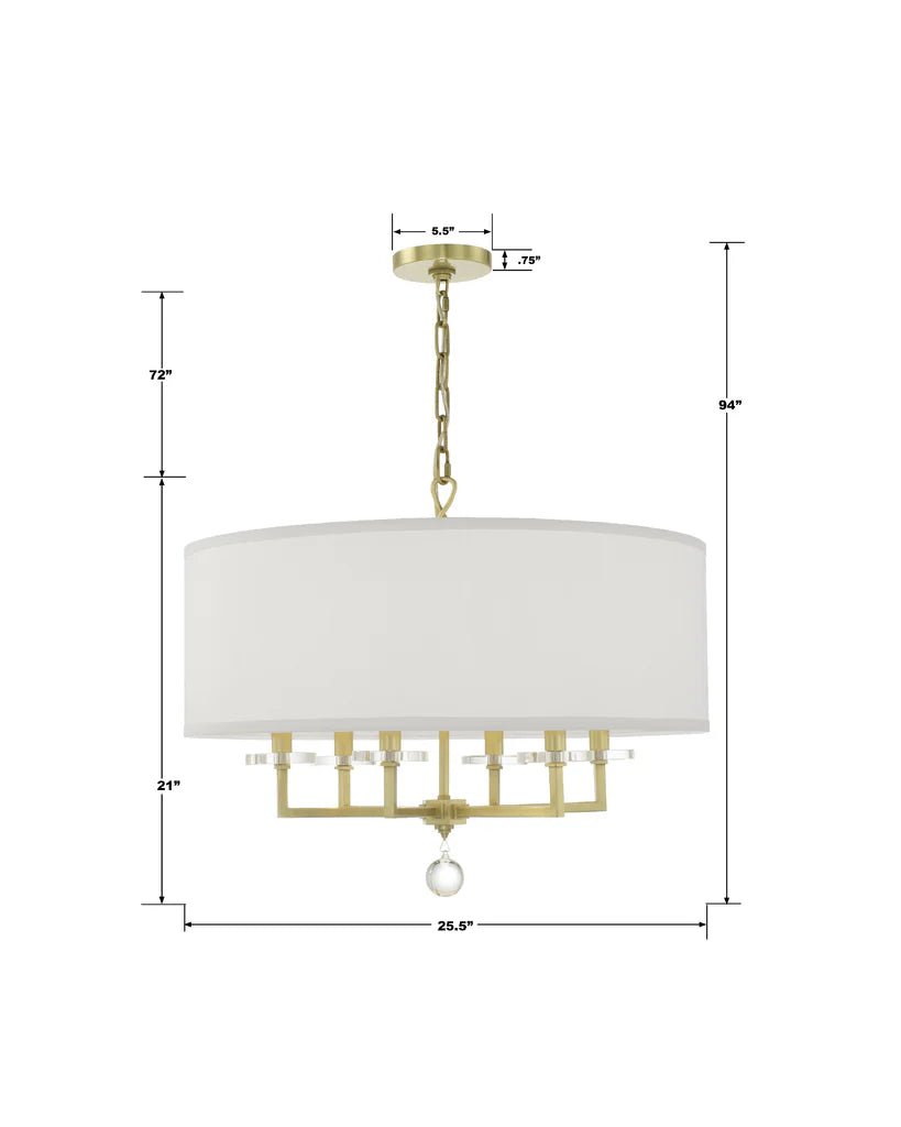Crystorama - 8116 - AGCrystorama 8116 - AG Paxton 6 Light Chandelier